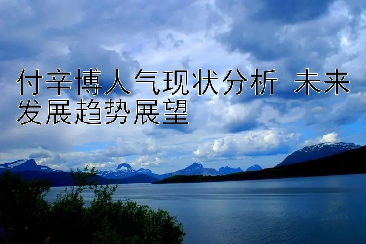 付辛博人气现状分析 未来发展趋势展望